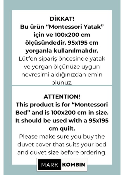 Organik Montessori Nevresim Seti (100X200) - Güneşli Günler