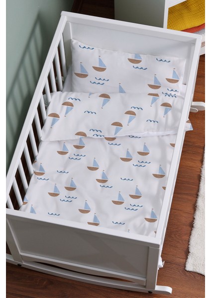Organik Anne Yanı Nevresim Takımı (60X100) - Yelken Rüyası