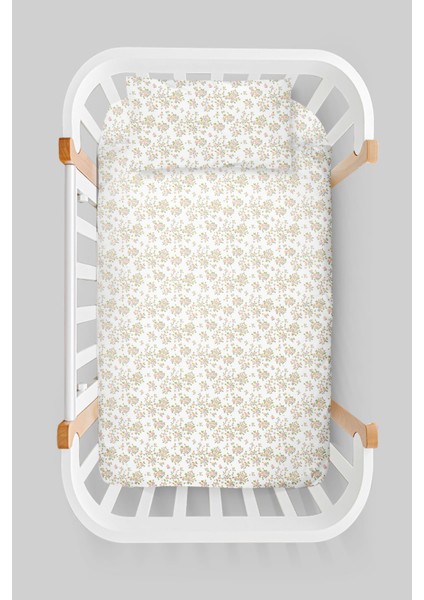 Organik Anne Yanı Nevresim Takımı (60X100) - Çiçek Bahçesi