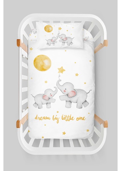 Organik Anne Yanı Nevresim Takımı (60X100) - Hayalperest Fil