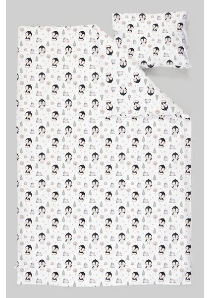 Organik Çarşaflı Park Yatak Nevresim Takımı (80X120) - Kutup Dostları Penguenler modelleri