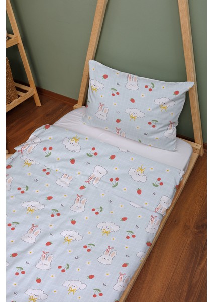 Organik Montessori Nevresim Seti (100X200) - Şirin Tavşanlar