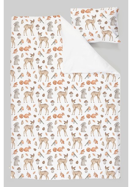 Organik Tek Kişilik Nevresim Takımı (160X220) - Sevimli Dostlar modelleri