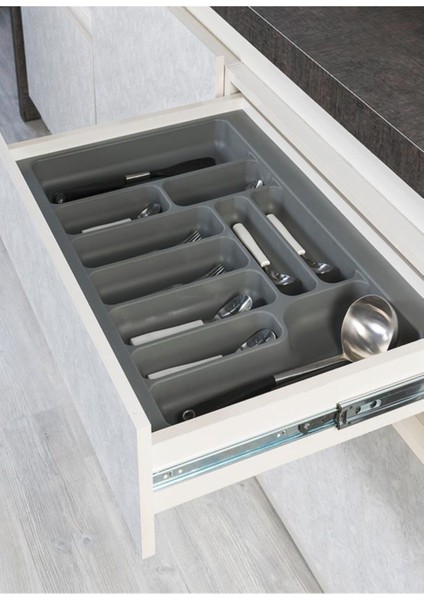 S-2281-G Çekmece Içi Plastik Kaşıklık Gri En:24-22 D:49-38 cm Arası Kesilir 4 Göz fiyatları