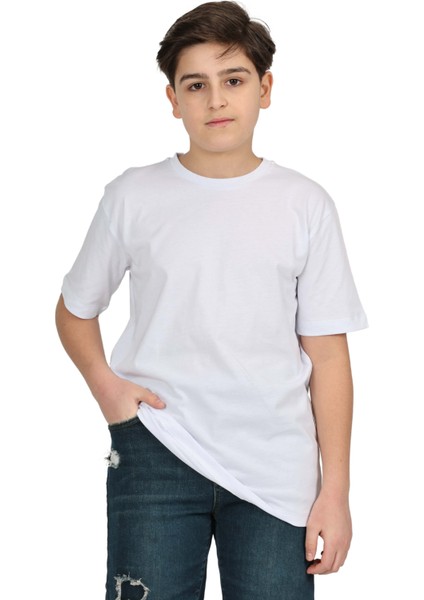 Erkek Çocuk Düz Kısa Kollu Casual-Okul Basic T-Shirt fırsatları
