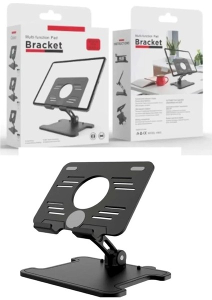 Pro Katlanabilir Masaüstü Siyah Tablet ve Telefon Standı Tablet Tutucu Telefon Tutucu Bracket
