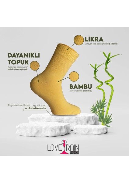 Comfort Serisi 4 'lü Unisex Bambu Organik Günlük Şeker Çorabı indirimleri