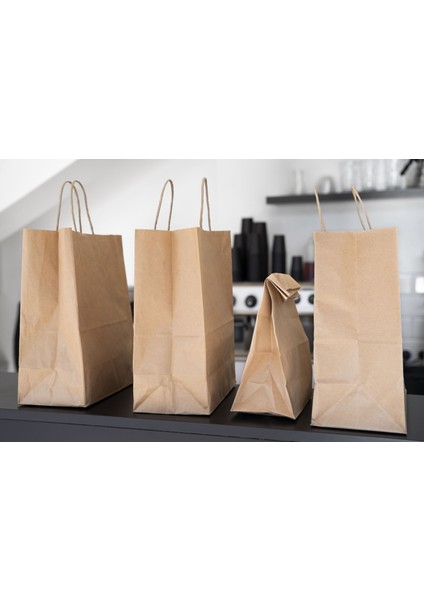 Burgu Saplı Kraft Çanta 200 - 32X40X12CM modelleri