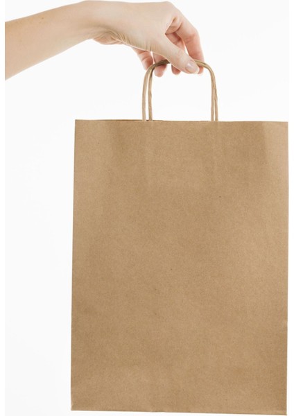 Burgu Saplı Kraft Çanta 200 - 32X40X12CM fırsatları