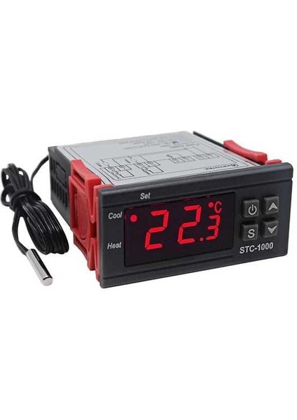 STC-1000 Ac 110-220V 10A LCD Ekranlı Sıcaklık Kontrol Modülü