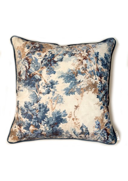 Soft Dallı Mavi Iç Dolgulu Kırlent