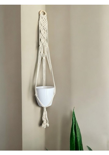 Askılı Çiçeklik,elyapımı Makrome Saksılık, Balkon ve Bahçe Dekoru