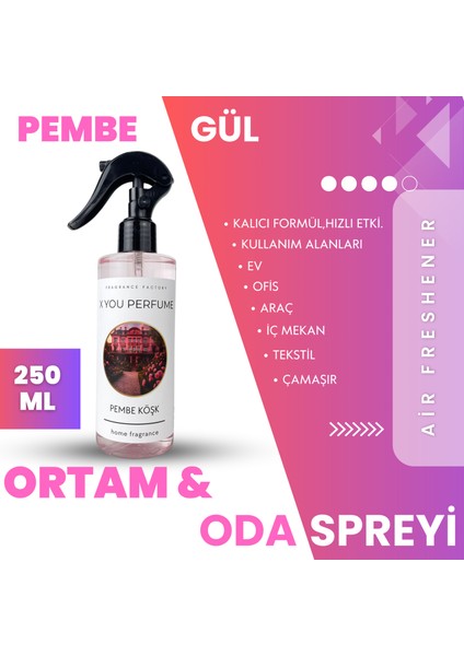Pembe Köşk 250 ml Oda ve Dolap Spreyi