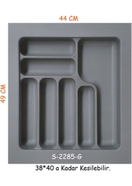 S-2285-G Plastik Kaşıklık 44X49 cm Gri