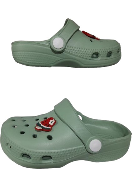 Bebek Çocuk Çağla Yeşili Renkli Karpuz Figürlü Kaydırmaz Ortopedik Sandalet Terlik