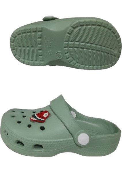 Bebek Çocuk Çağla Yeşili Renkli Karpuz Figürlü Kaydırmaz Ortopedik Sandalet Terlik modelleri