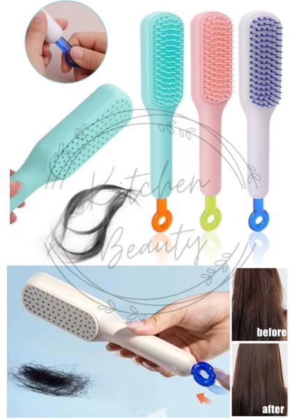 Sihirli Geri Çekilebilir Tarak Kendini Temizleyen Saç Fırçası 2 Adet indirimleri