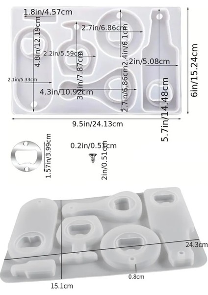 Epoksi Çoklu Şişe Açacak Kalıbı Silikon + Metal Aparat Seti fiyatları