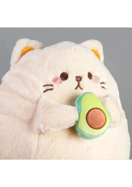Avakadolu Kedi Sevimli-Yumuşak Peluş Yastık 30 cm