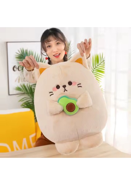 Avakadolu Kedi Sevimli-Yumuşak Peluş Yastık 30 cm modelleri