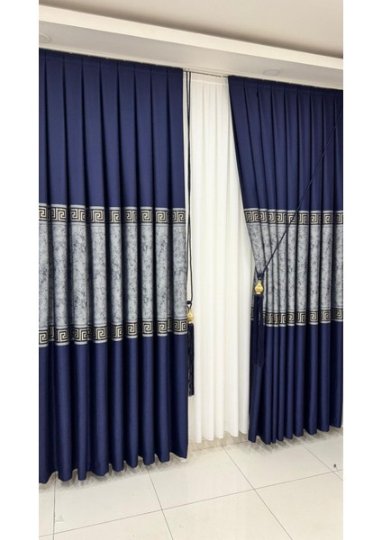 Pano Fon Perde Versace Lacivert Gümüş (Tek Kanat) fiyatları