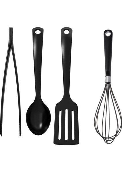 4'lü Mutfak Gereçleri Seti Ikea Çırpıcı + Spatula + Maşa + Kaşık Set Pişirme Servis Gereçleri