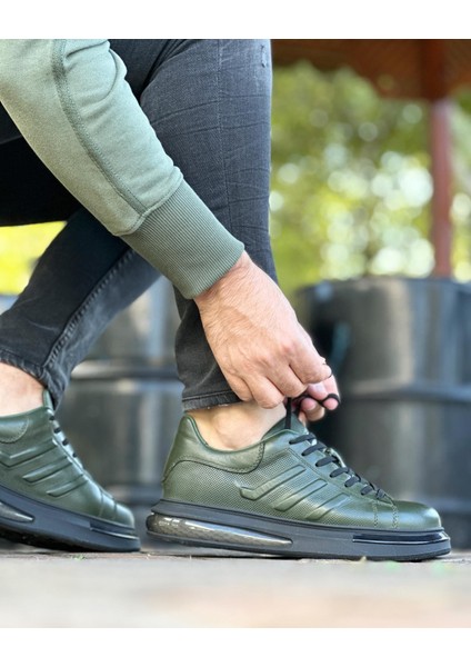 Green Tillew 0989 Hakiki Deri Erkek Sneaker Hakiyeşil fiyatları