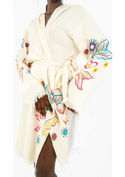Elysia Taş Baskı Desenli Kimono/bornoz