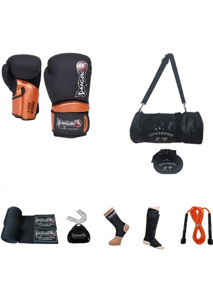 Gifttoom, Kıck Boks Sporcu Çantalı Antrenman Seti Boxing, Dragon Prakan Boks Eldiveni ve Ekipmanı