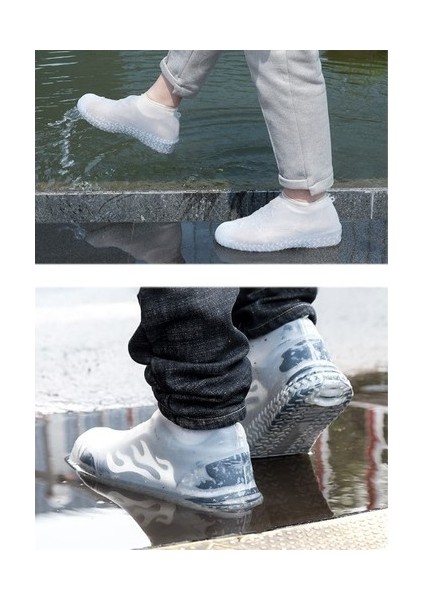 Silikon Ayakkabı Kılıfı Kaymaz Su Kir Geçirmez M Beden Beyaz modelleri