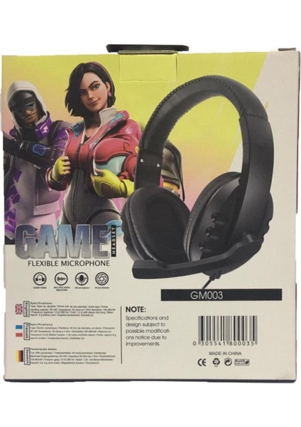 Abnturk Kerasus Headphones GM003 3.5mm Aux Girişli Laptop Oyuncu Kulaklık Kulaküstü Kafa Bantlı Mikrofonlu