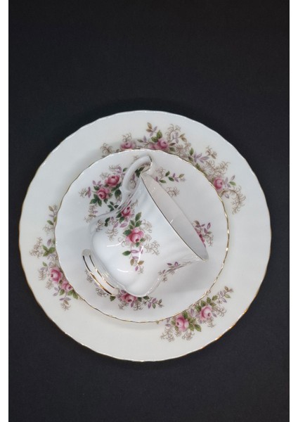 Lavender Rose Bone China Antika Duble Boy Kahve Fincanı 3 Parça 180 ml