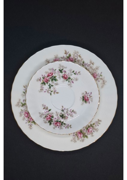 Lavender Rose Bone China Antika Duble Boy Kahve Fincanı 3 Parça 180 ml