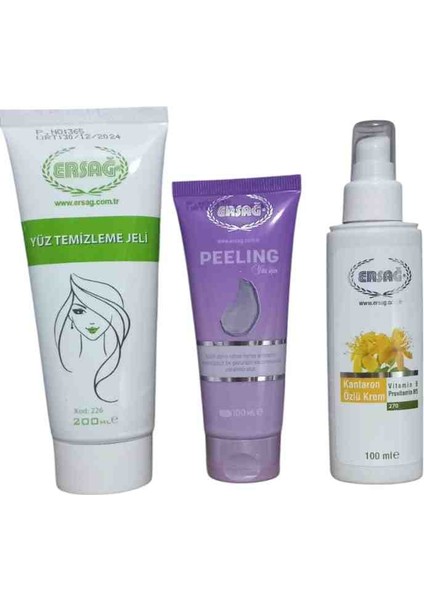 Kantaron Özlü Krem +Yüz Yıkama Jeli Aloe +Peeling-Yüz Için 100 ml