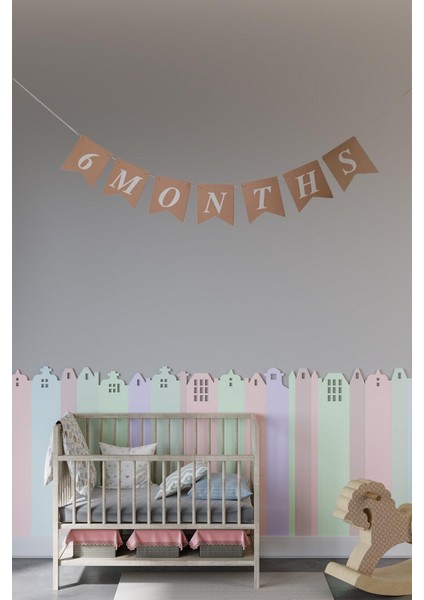 6 Months Yarım Yaş Retro Banner Süs 105 cm x 17 cm modelleri
