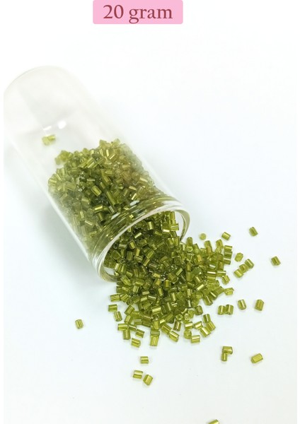 Kesme Cam Boncuk 2mm - 20 Gram - Şeffaf Çimen Yeşili -BNC345