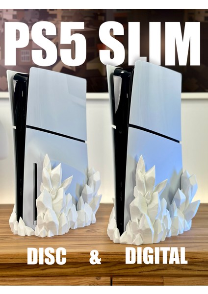 Ps5 Slım Crystal Stand (DİJİTAL VERSİYON) Playstation 5 Dikey Stand Ps5 Stand Disk ve Dijitalversiyon