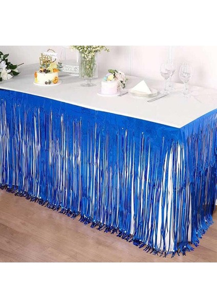Metalize Masa Eteği Mavi 70 x 300 cm