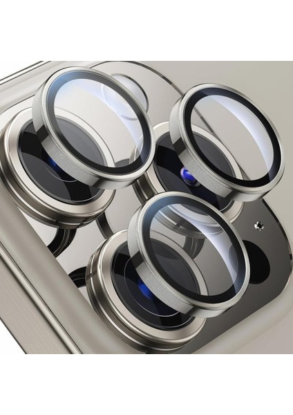 iPhone 15 Pro / iPhone 15 Pro Max Raze Metal Kamera Lens Koruyucu