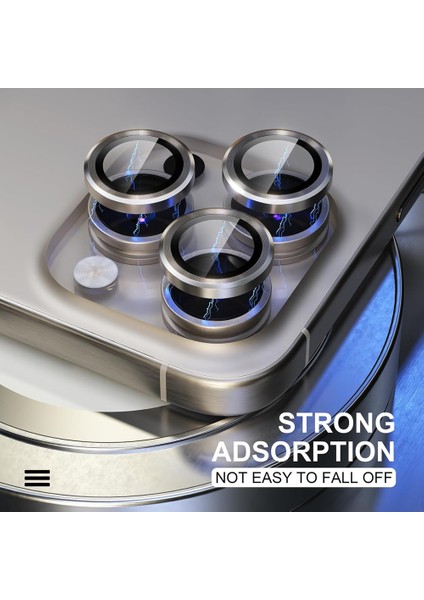 iPhone 15 Pro / iPhone 15 Pro Max Raze Metal Kamera Lens Koruyucu modelleri