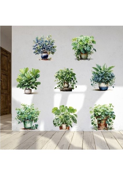 Yeni Saksılı Çiçek Tasarımlı 8li Sticker MC-480A Kampanya fiyatları