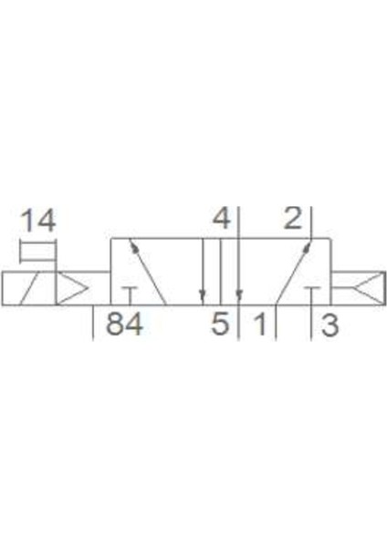 PV1E Serisi 1/4" 5/2 Tek Bobin Yön Valfi 220VAC