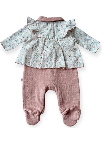 Kroşetalı Kız Bebe Yakalı Patikli Yenidoğan Tulum Çiçekli Gül Kurusu– modelleri