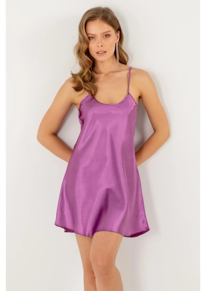 Faryanight Saten Ip Askılı Şık Mini Gecelik