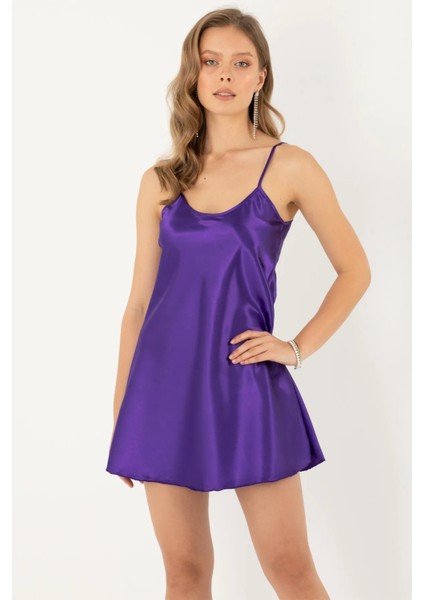 Faryanight Saten Ip Askılı Şık Mini Gecelik