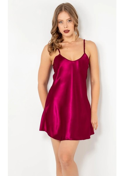 Faryanight Saten Ip Askılı Şık Mini Gecelik