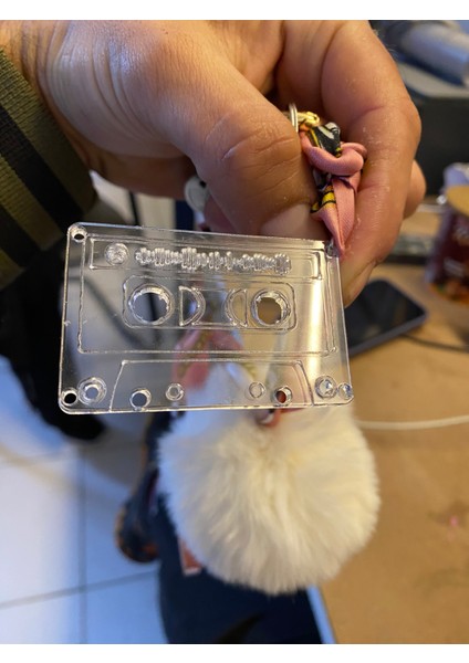 Kaset Anahtarlık Şeffaf Pleksi