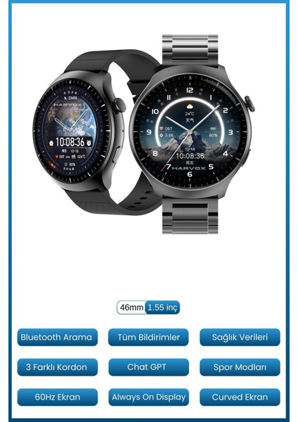 Watch Hx-4 Pro Harvox Akıllı Saat Iphone ve Android Tüm Telefonlara Uyumlu