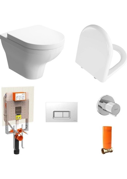 Zentrum Asma Klozet + Vitra Yavaş Kapanır Kapak+ Vitra Gömme Rezervuar Set