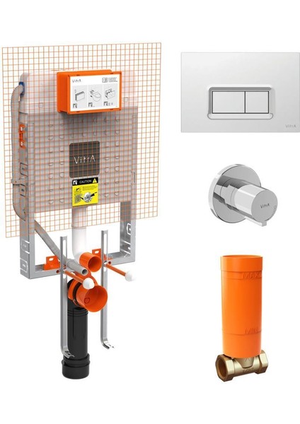 Zentrum Asma Klozet + Vitra Yavaş Kapanır Kapak+ Vitra Gömme Rezervuar Set